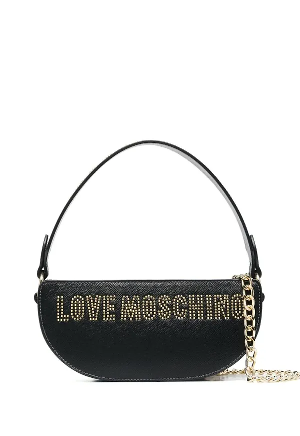 Love Moschino axelväska med pärlad logotyp - Svart