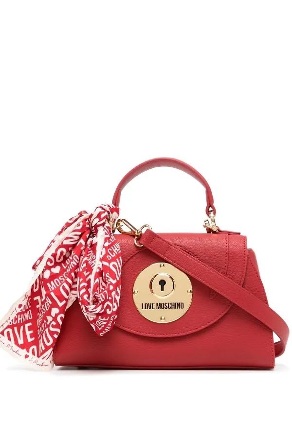 Love Moschino axelväska med sjal och lås - Röd