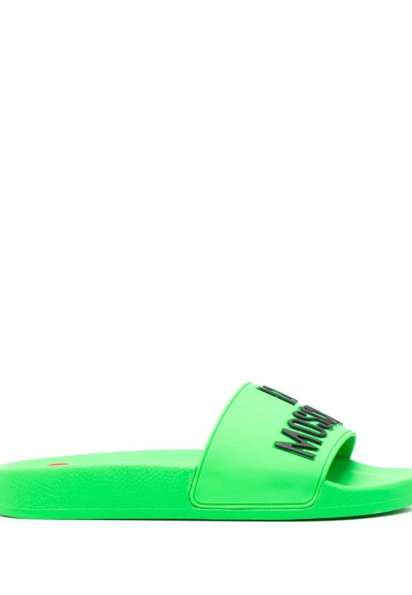 Love Moschino badtofflor med logotyprem - 810 GREEN