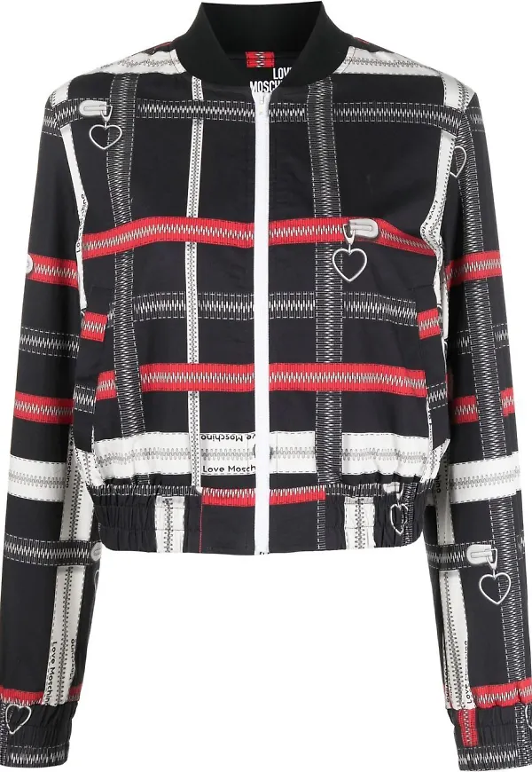 Love Moschino bomberjacka med dragkedja - Svart