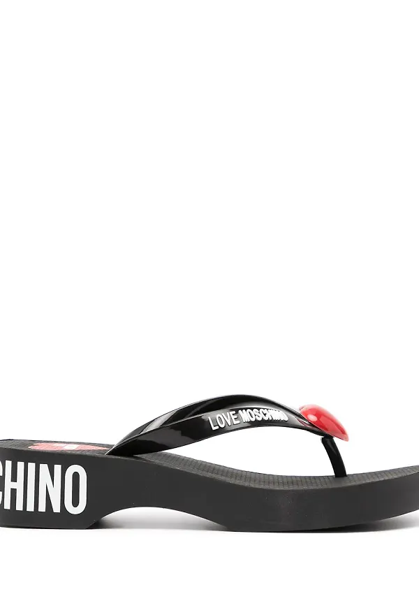 Love Moschino flip-flops med logotyp - Svart