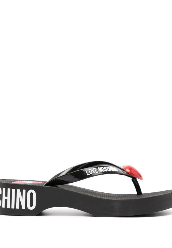 Love Moschino flip-flops med logotyp - Svart