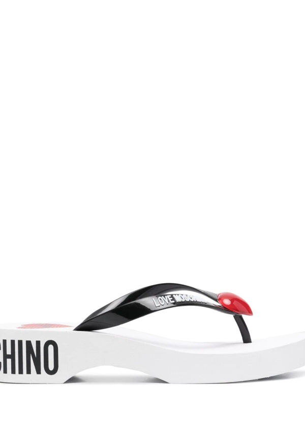 Love Moschino flip-flops med logotyp - Vit