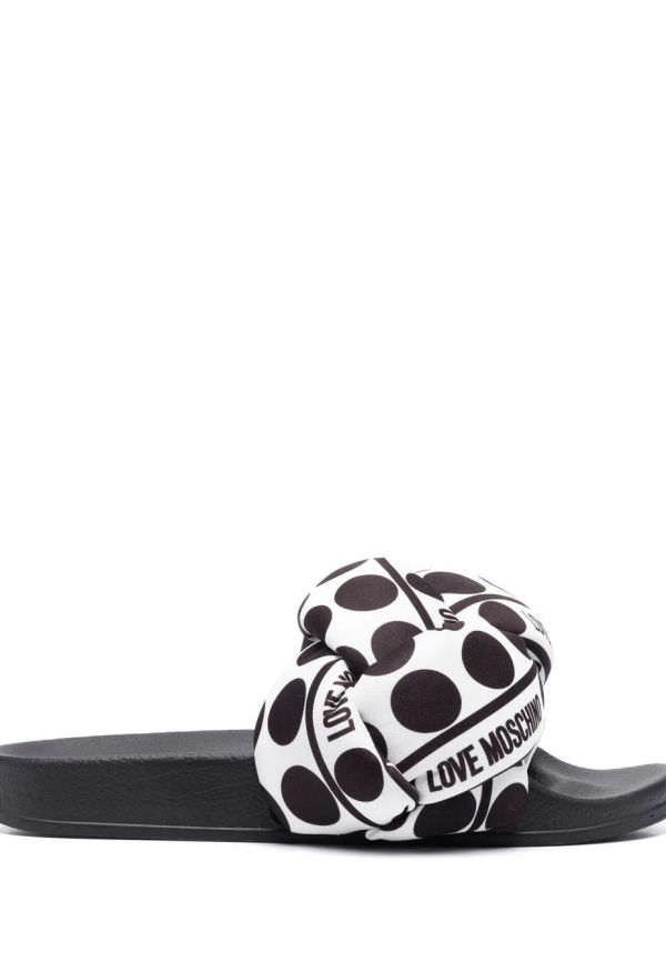 Love Moschino flätade vadderade sandaler - Vit