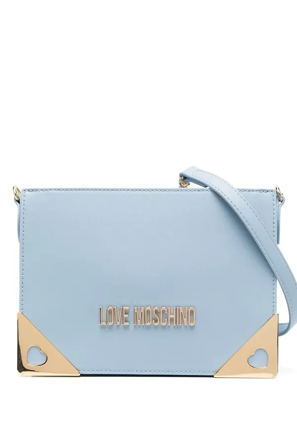 Love Moschino heart-plaque crossbody bag - Blå
