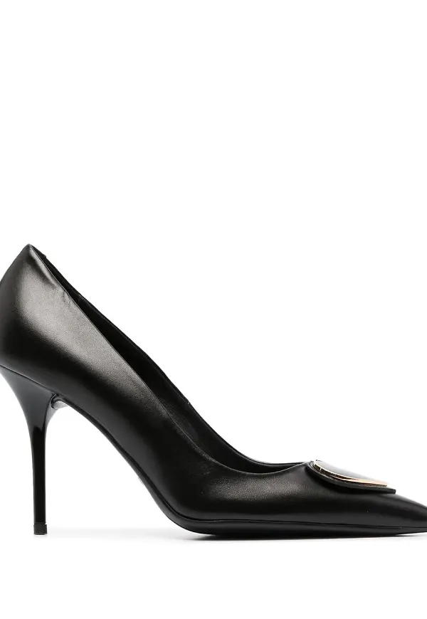Love Moschino hjärtprydda pumps - Svart