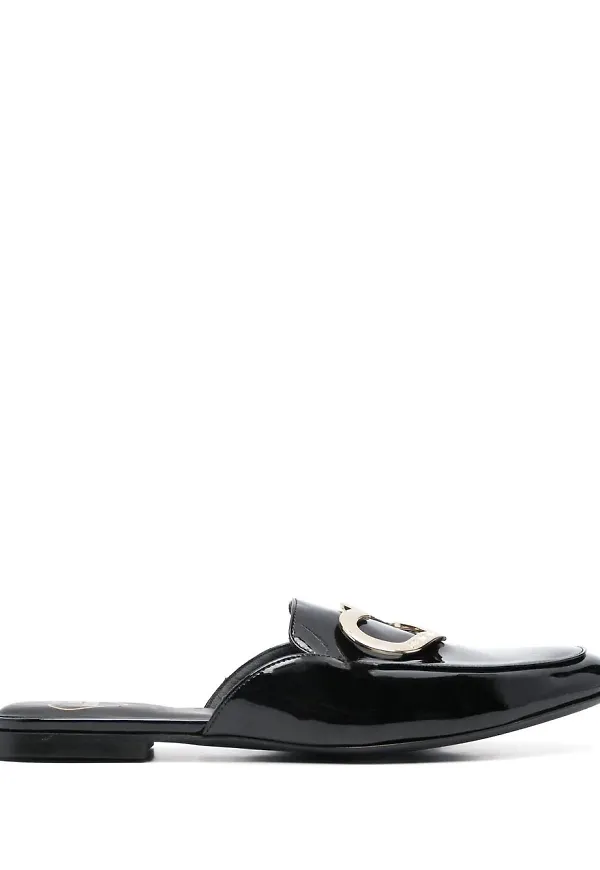 Love Moschino hjärtprydda slip-ons - Svart