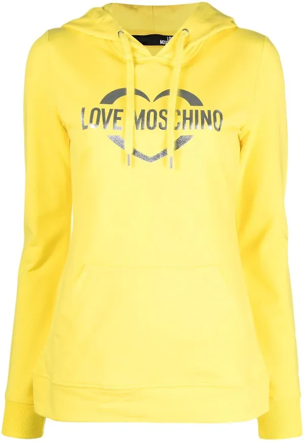 Love Moschino hoodie med logotyp - Gul