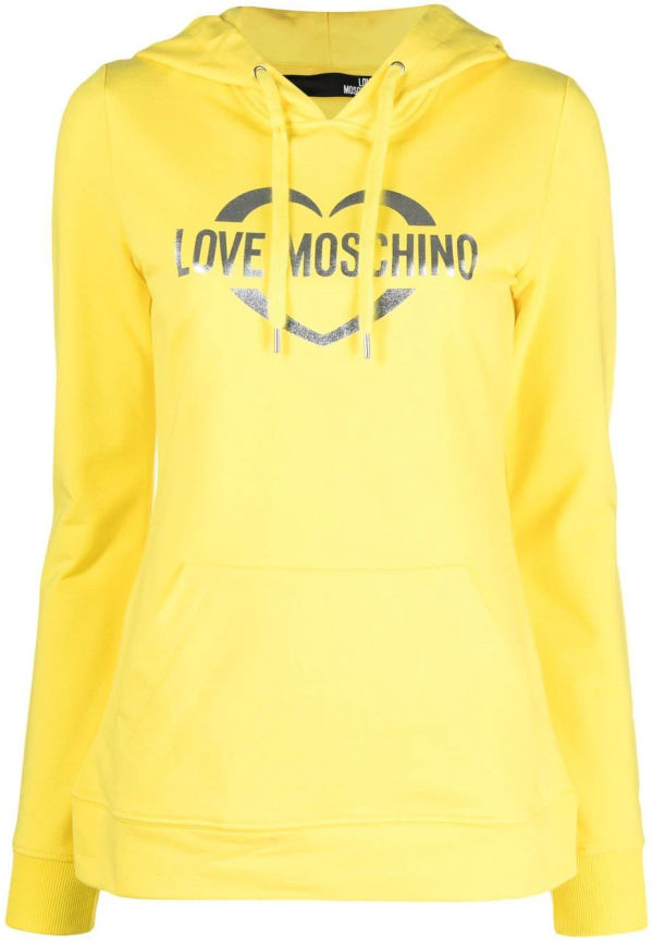 Love Moschino hoodie med logotyp - Gul