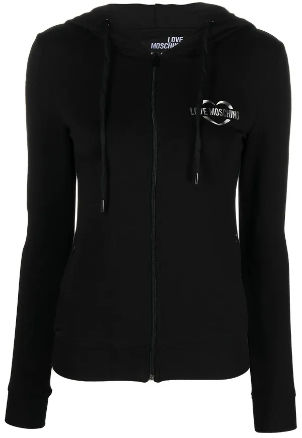 Love Moschino hoodie med logotyp - Svart