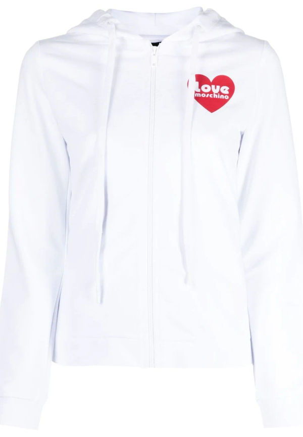 Love Moschino huvtröja med logotyp - Vit