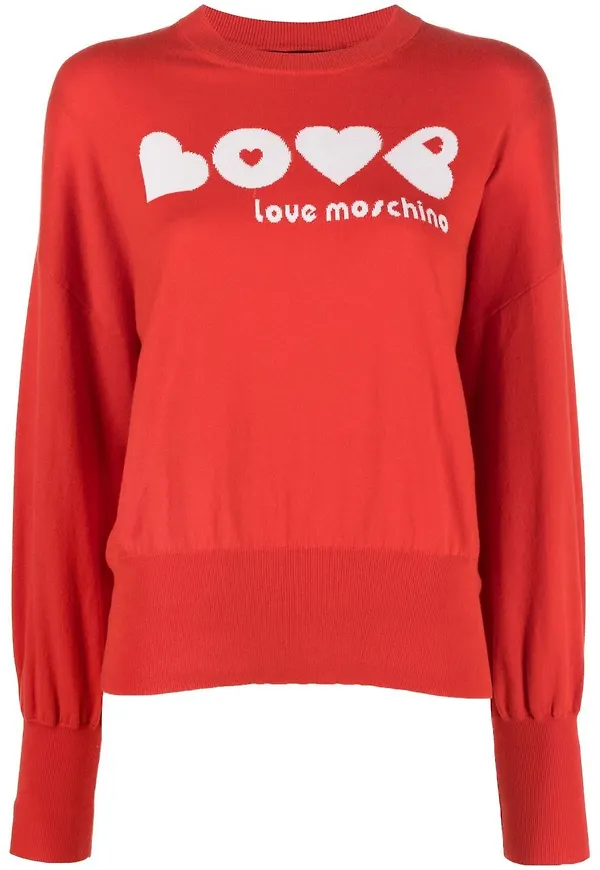 Love Moschino intarsiastickad tröja - Röd