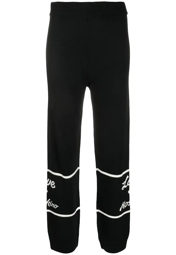 Love Moschino intarsiastickade trackpants - Svart