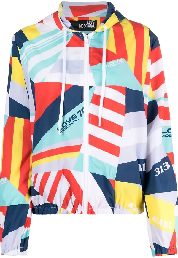 Love Moschino jacka med logotyp - Vit