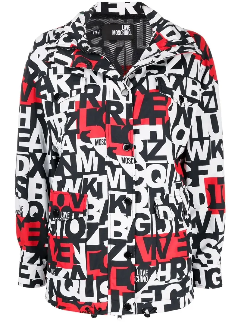 Love Moschino jacka med tryck - Svart