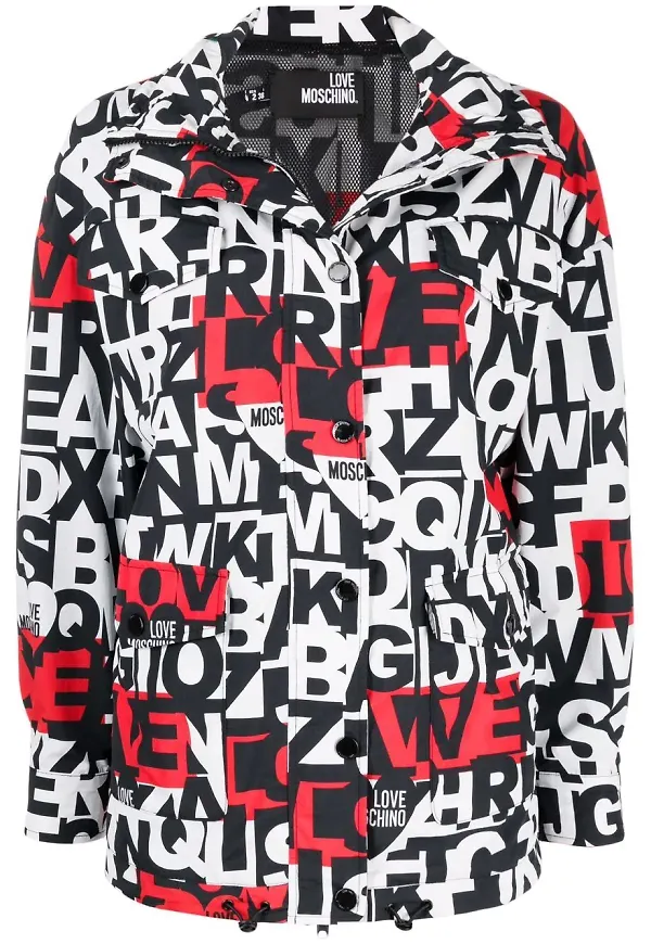 Love Moschino jacka med tryck - Svart