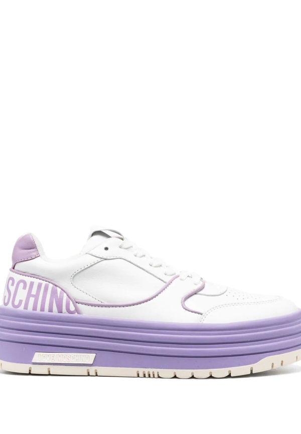 Love Moschino Kaia platåsneakers med logotyp - Vit