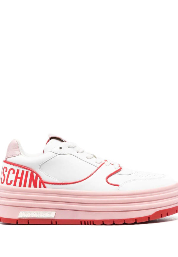 Love Moschino Kaia platåsneakers med logotyp - Vit