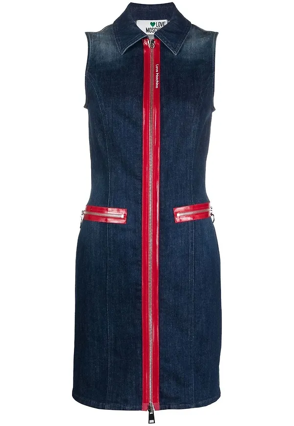 Love Moschino klänning med kontrastkant - Blå
