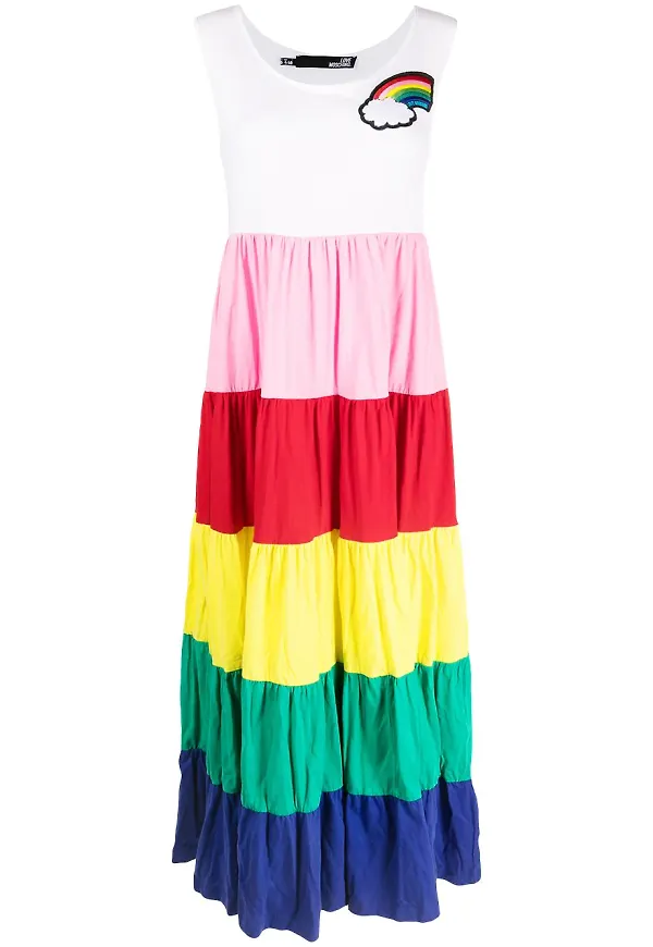 Love Moschino klänning med tryck - Vit