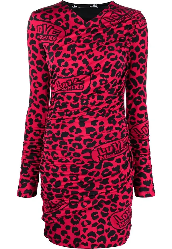 Love Moschino leopardmönstrad miniklänning - Rosa