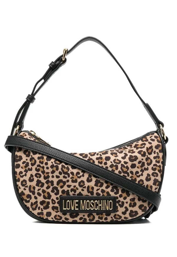 Love Moschino leopardmönstrad totebag - Svart