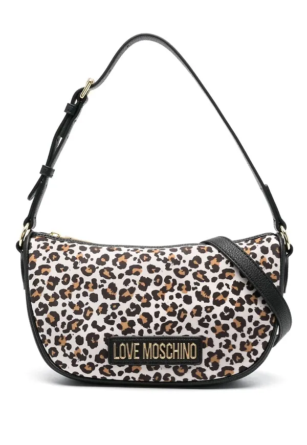 Love Moschino leopardmönstrad totebag med logotyp - Neutral