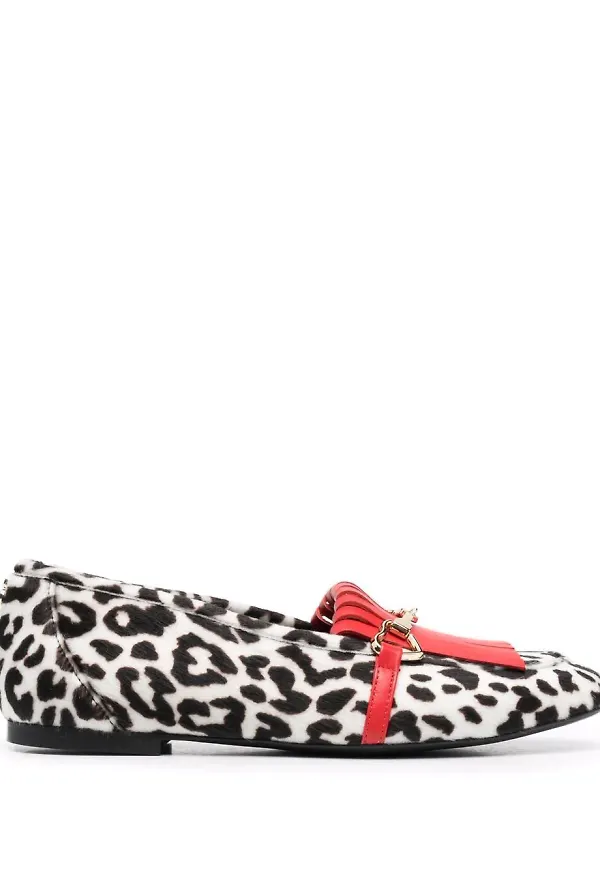 Love Moschino leopardmönstrade loafers - Vit
