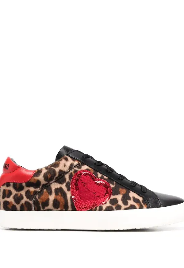 Love Moschino leopardmönstrade låga sneakers - Neutral