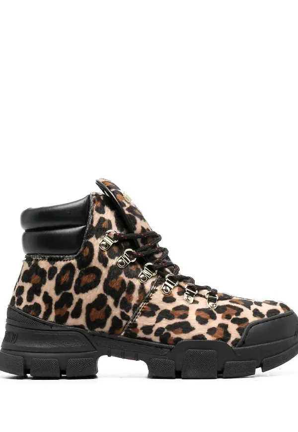 Love Moschino leopardmönstrade stövlar - Neutral
