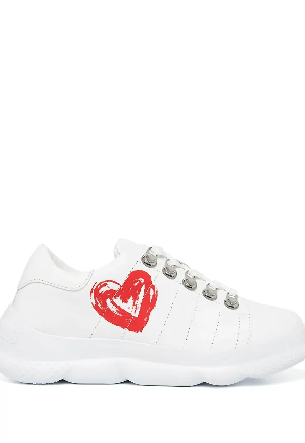 Love Moschino lädersneakers - Vit
