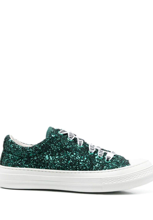 Love Moschino låga glittriga sneakers - Grön
