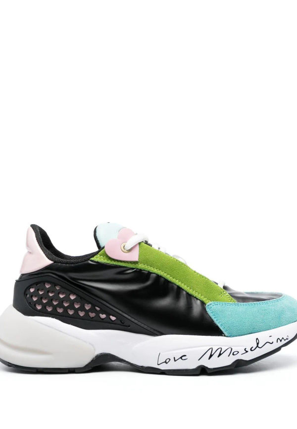 Love Moschino låga sneakers med färgblock - Svart