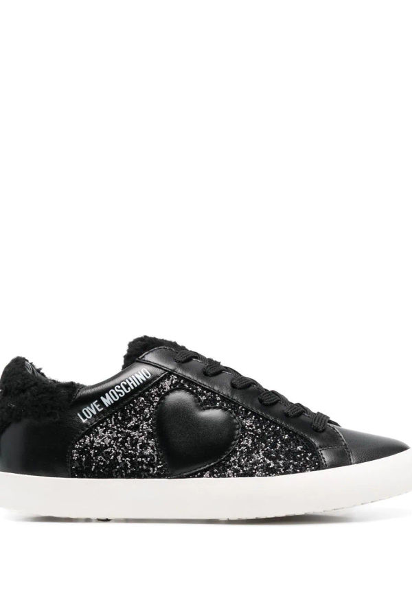Love Moschino låga sneakers med märke - Svart