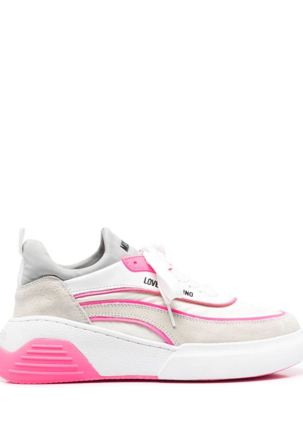Love Moschino låga tvåfärgade sneakers - Vit