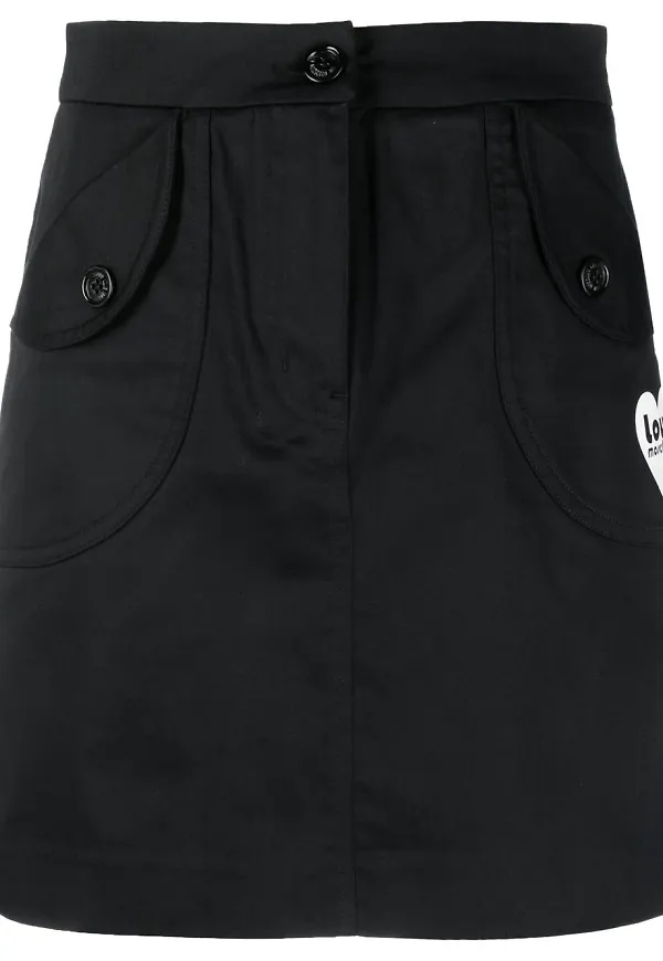 Love Moschino minikjol med logotyp - Svart