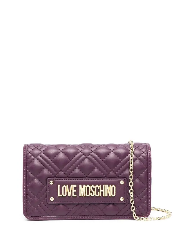 Love Moschino quiltad kuvertväska med logotyp - Lila