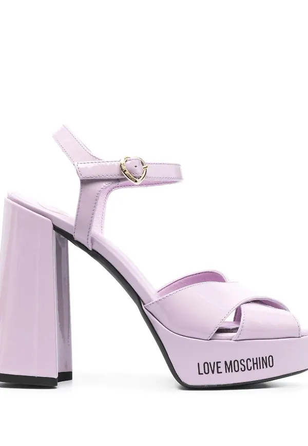 Love Moschino sandaler med blockklack - Lila