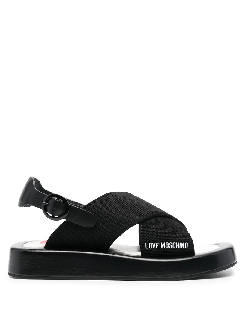 Love Moschino sandaler med logotyp - Svart