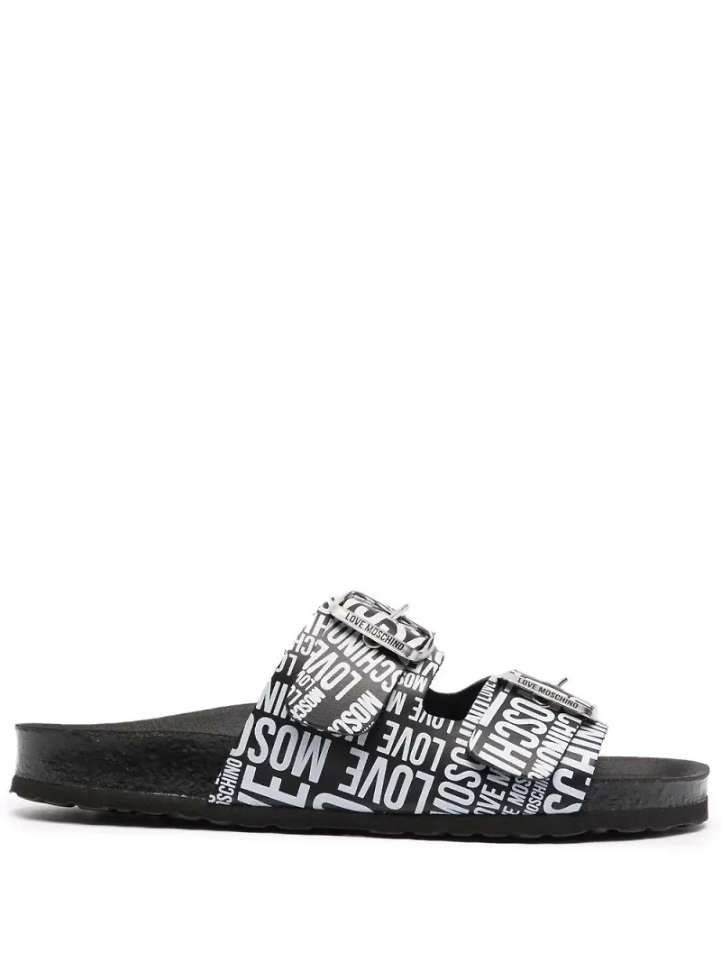 Love Moschino sandaler med logotyp - Svart