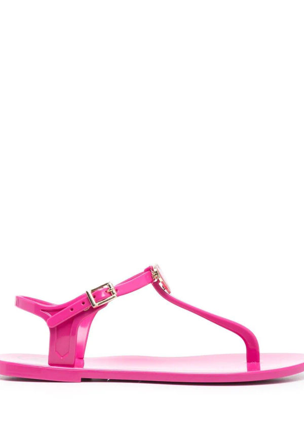 Love Moschino sandaler med logotypplakett - Rosa