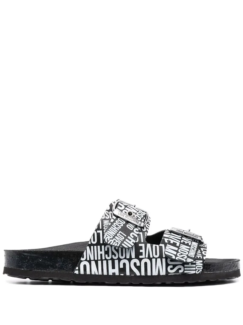 Love Moschino sandaler med spänne - Svart