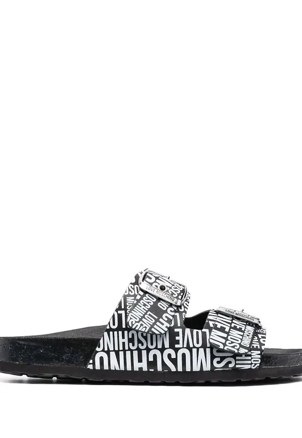Love Moschino sandaler med spänne - Svart