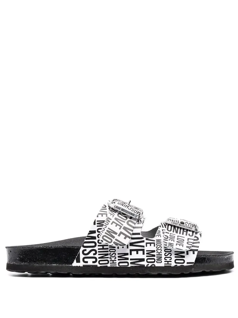 Love Moschino sandaler med spänne - Vit