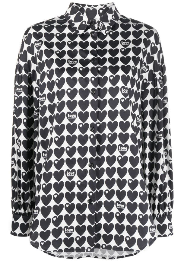 Love Moschino skjorta med hjärttryck - Vit
