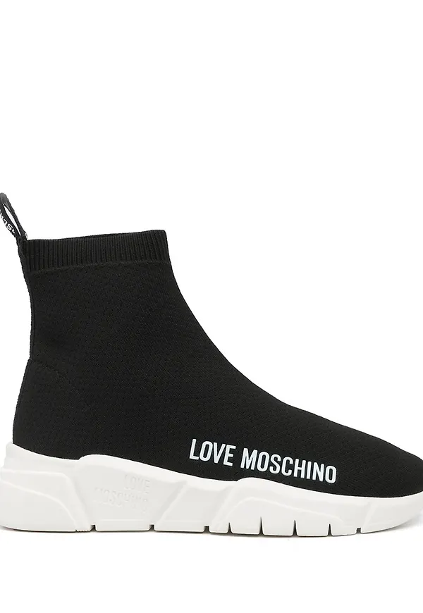 Love Moschino slip on-sneakers med logotyp - Svart