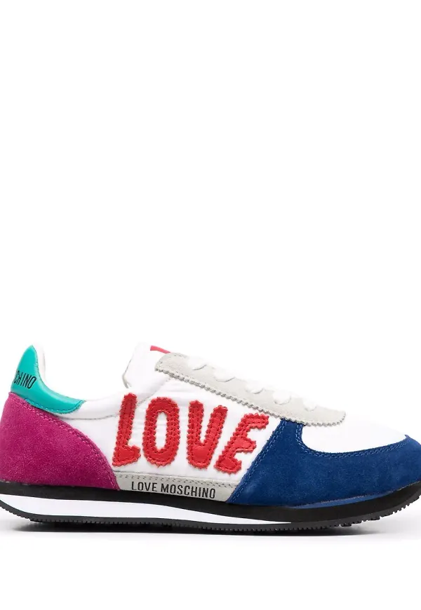 Love Moschino sneakers med färgblock - Vit