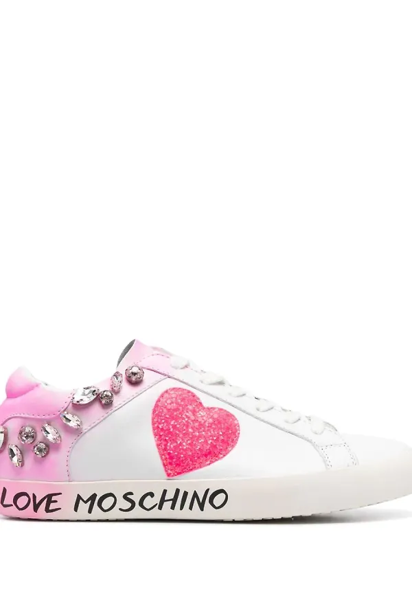 Love Moschino sneakers med graffititryck - Vit