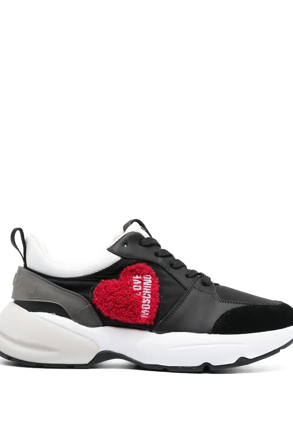 Love Moschino sneakers med märke - Svart