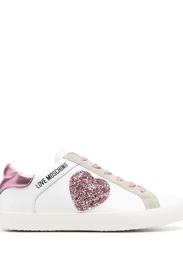 Love Moschino sneakers med märke - Vit